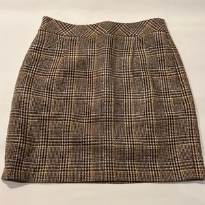J. Crew brown plaid mini skirt size 0 wool